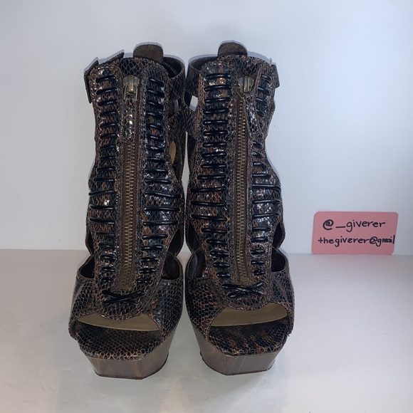 8 Sabina Snakeskin Leather Heels Jessica Simpson - Picture 3 of 16